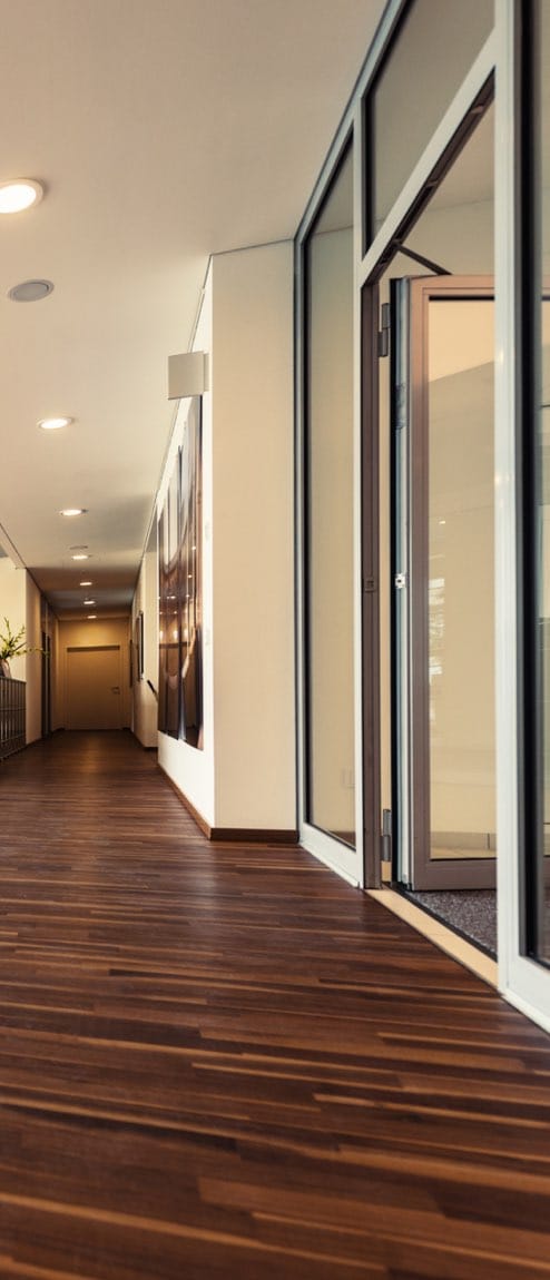 Modern Office Glass Hallway